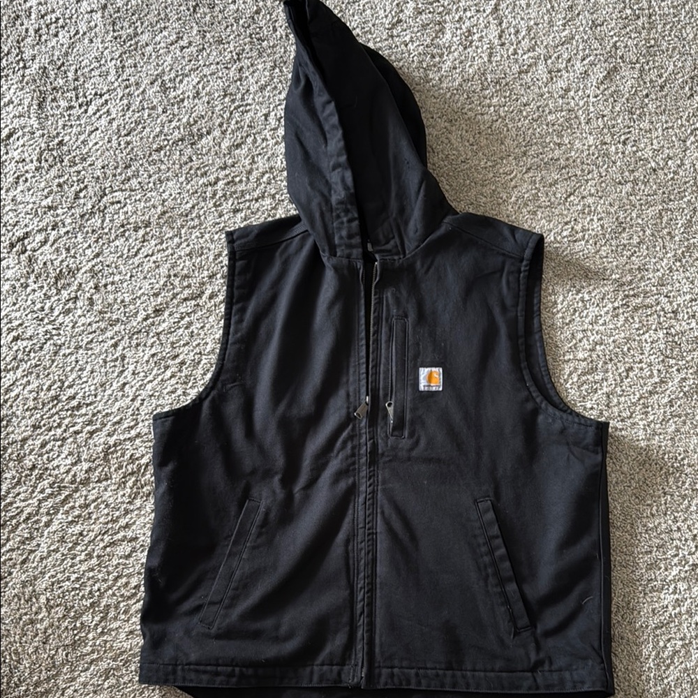 Black Hooded Vest